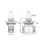 90-BT40×2 Double head Double outlet type 90° Angle Head - Big-tools Industrial Supply Tools for Metal Cutting